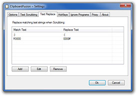 ClipboardFusion: Settings - Text Replace