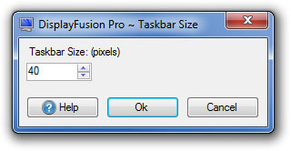 DisplayFusion Multi-Monitor Taskbar Size