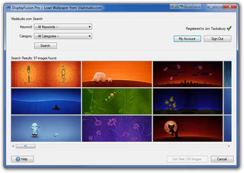 DisplayFusion Desktop Wallpaper - Vladstudio Image Browser