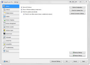 DisplayFusion Settings: Options Tab