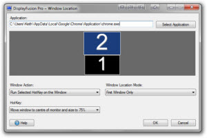 DisplayFusion: Editing a Window Location Rule