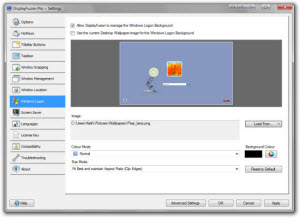 DisplayFusion: Windows Logon Background Settings