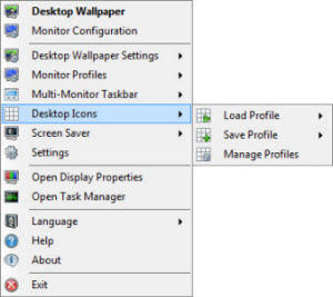 Desktop Icon Profiles Sub-menu