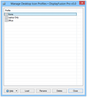 "Manage Desktop Icon Profiles" Window