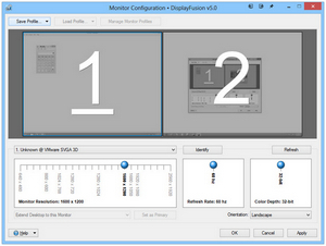 DisplayFusion Monitor Configuration Window