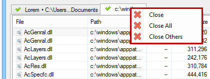 Tabbed Searches