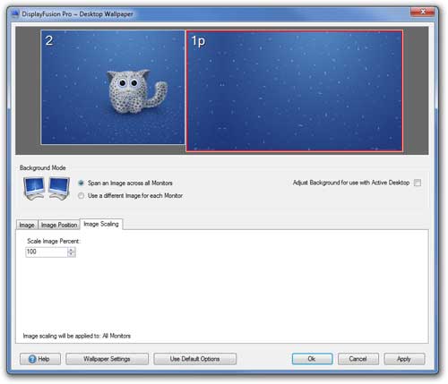 Image Scaling Tab