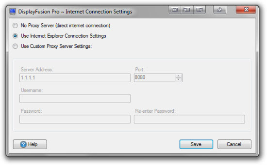 Internet Connection Settings