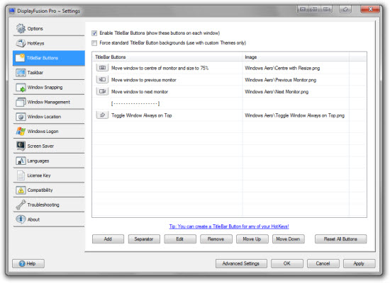 TitleBar Buttons