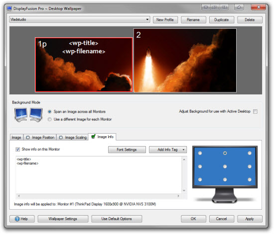 Image Info Tab