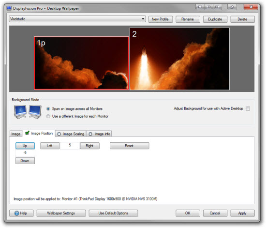 Image Position Tab