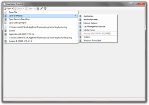 LogFusion: Open Event Log (elevation required)