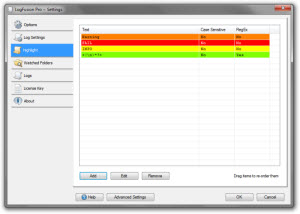 LogFusion: Highlight Settings