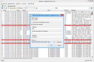 Connection Dialog for Remote Windows Event Channel