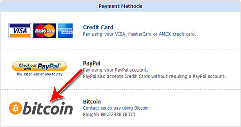 Bitcoin payment option