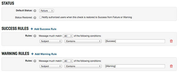 CheckCentral Rule Configuration