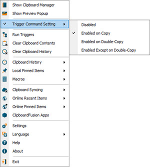 Trigger Command Setting Trigger Command Setting