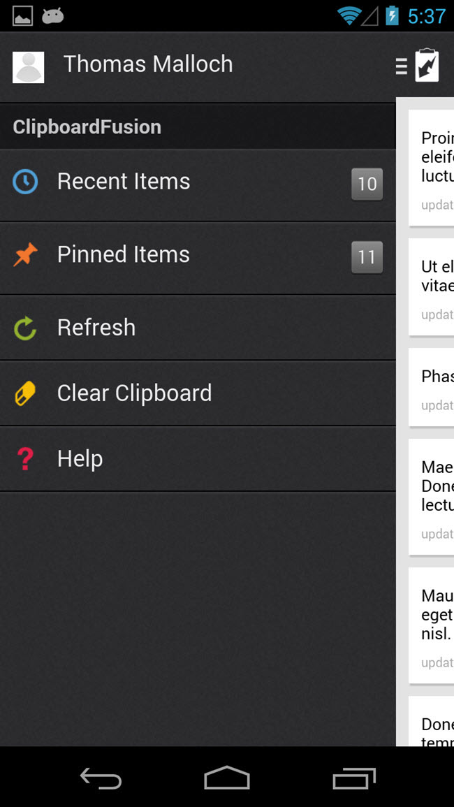 Mobile App: Side Menu Mobile App: Side Menu