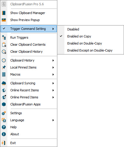 Trigger Command Setting Trigger Command Setting