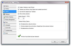 DisplayFusion 3.0 Multi-Monitor Taskbar Settings