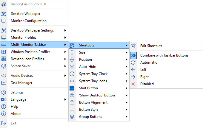 Taskbar Shortcuts
