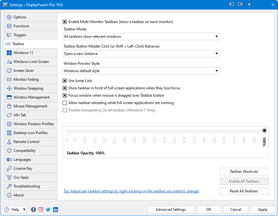 Displayfusion pro. Taskbar программа. DISPLAYFUSION ключ лицензионный. DISPLAYFUSION Windows 10.