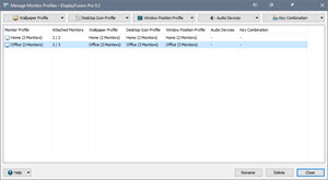 Manage Monitor Profiles Window Manage Monitor Profiles Window