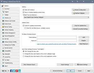 Settings > Options Tab Settings > Options Tab
