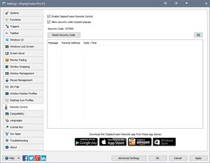 Settings > Remote Control Tab Settings > Remote Control Tab