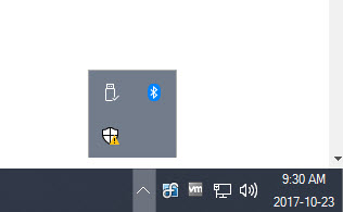 Notification area ("system tray") on<br/>the DisplayFusion Taskbar Notification area ("system tray") on<br/>the DisplayFusion Taskbar