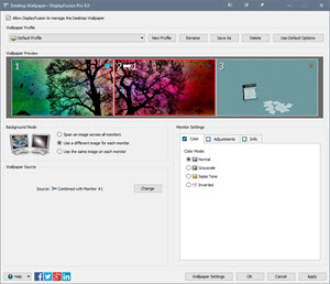 Wallpaper: Combined Spanned and Different Images Wallpaper: Combined Spanned and Different Images