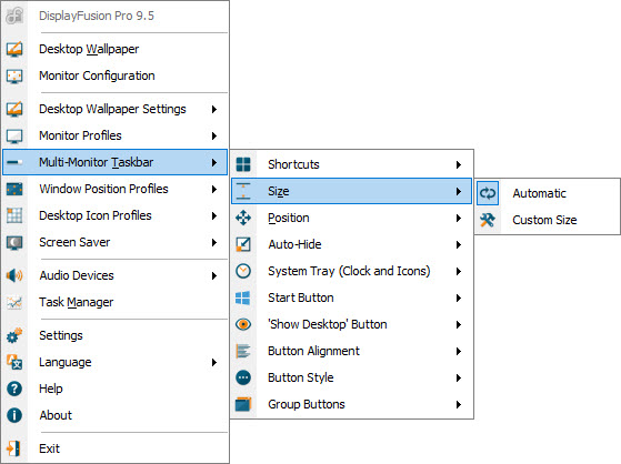 Taskbar Size Taskbar Size
