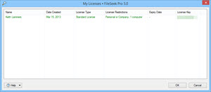 Binary Fortress Account: My Licenses Dialog Binary Fortress Account: My Licenses Dialog