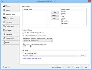 Result View Settings Result View Settings
