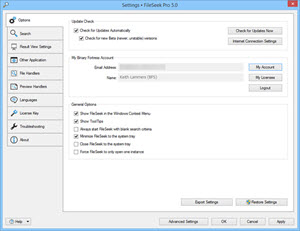 Settings Window Settings Window