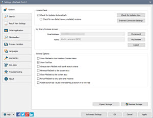 Settings Window Settings Window