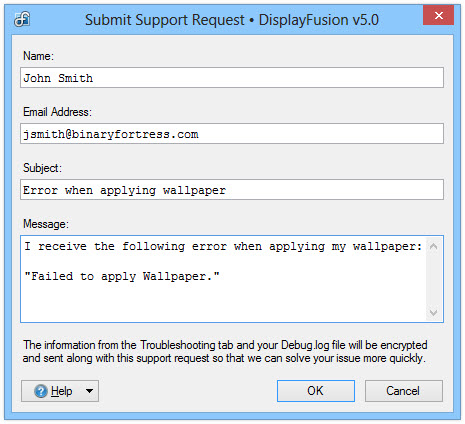 Submit Support Request