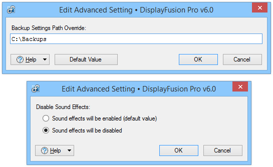 Advanced Settings Edit