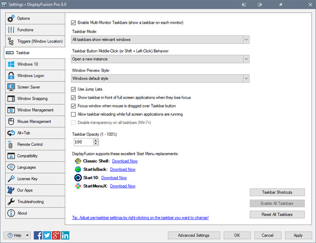 Taskbar Taskbar