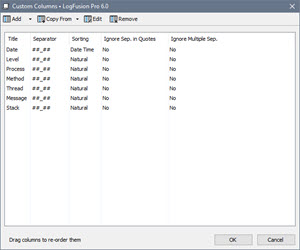 Column Configuration Editor Column Configuration Editor