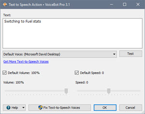 Edit Text to Speech Action Edit Text to Speech Action