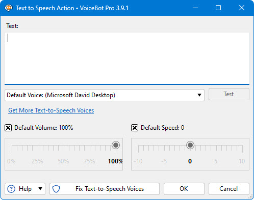 Edit Text to Speech Action